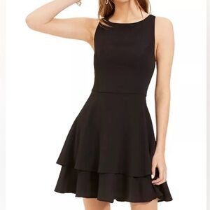 B. Darlin Juniors Black Double Hem A-Line Dress Size 7/8